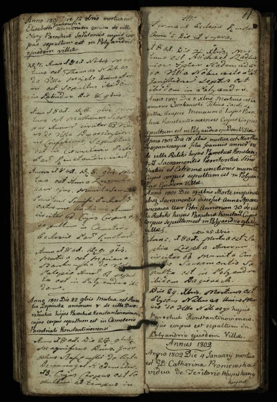 Vaškų (Konstantinavo) Romos katalikų parapijos bažnyčios 1763–1804 metų mirties metrikų knyga