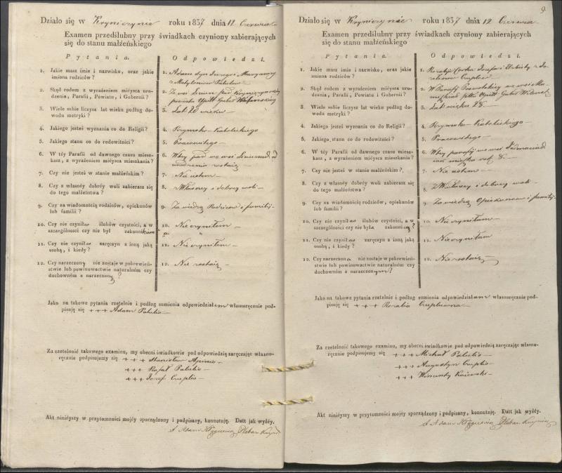 Krinčino Romos katalikų parapijos bažnyčios 1837–1839 metų priešjungtuvinės apklausos knyga