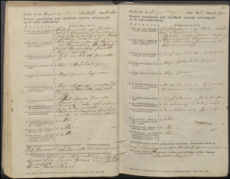 Krinčino Romos katalikų parapijos bažnyčios 1853–1862 metų priešjungtuvinės apklausos knyga