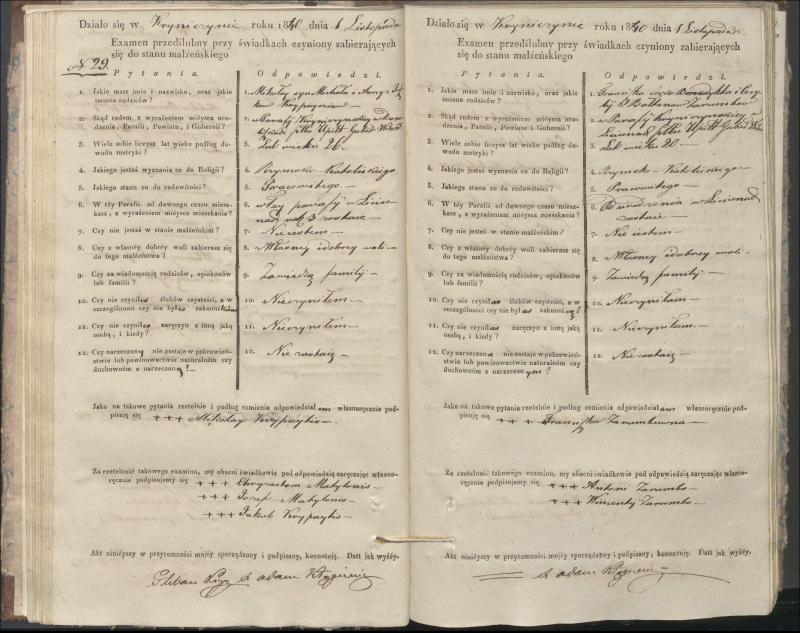Krinčino Romos katalikų parapijos bažnyčios 1840–1844 metų priešjungtuvinės apklausos knyga