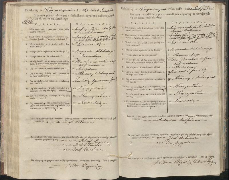 Krinčino Romos katalikų parapijos bažnyčios 1840–1844 metų priešjungtuvinės apklausos knyga