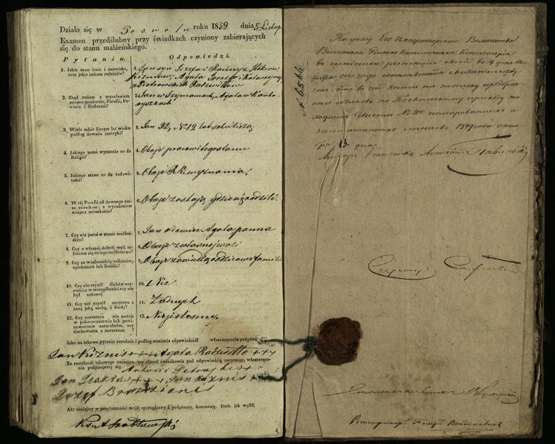 Pasvalio Romos katalikų parapijos bažnyčios 1849–1859 metų priešjungtuvinės apklausos knyga