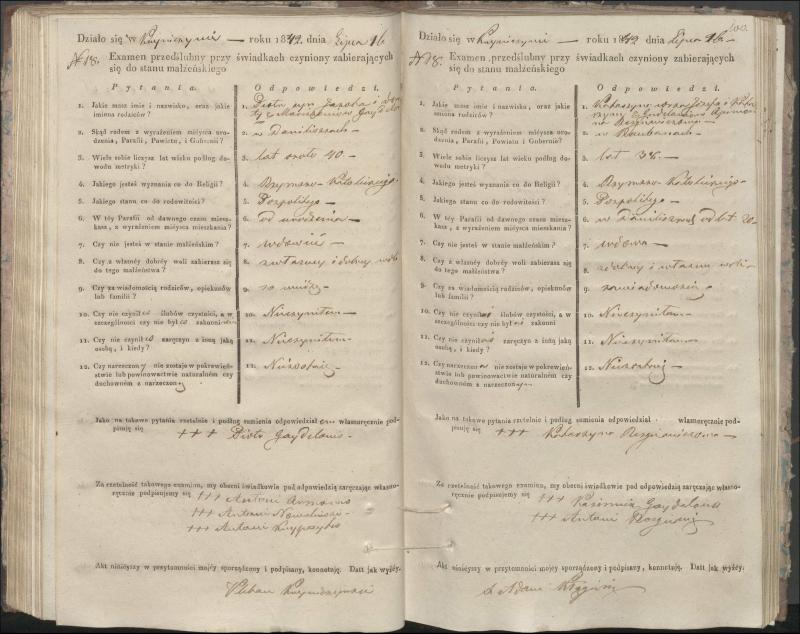 Krinčino Romos katalikų parapijos bažnyčios 1840–1844 metų priešjungtuvinės apklausos knyga