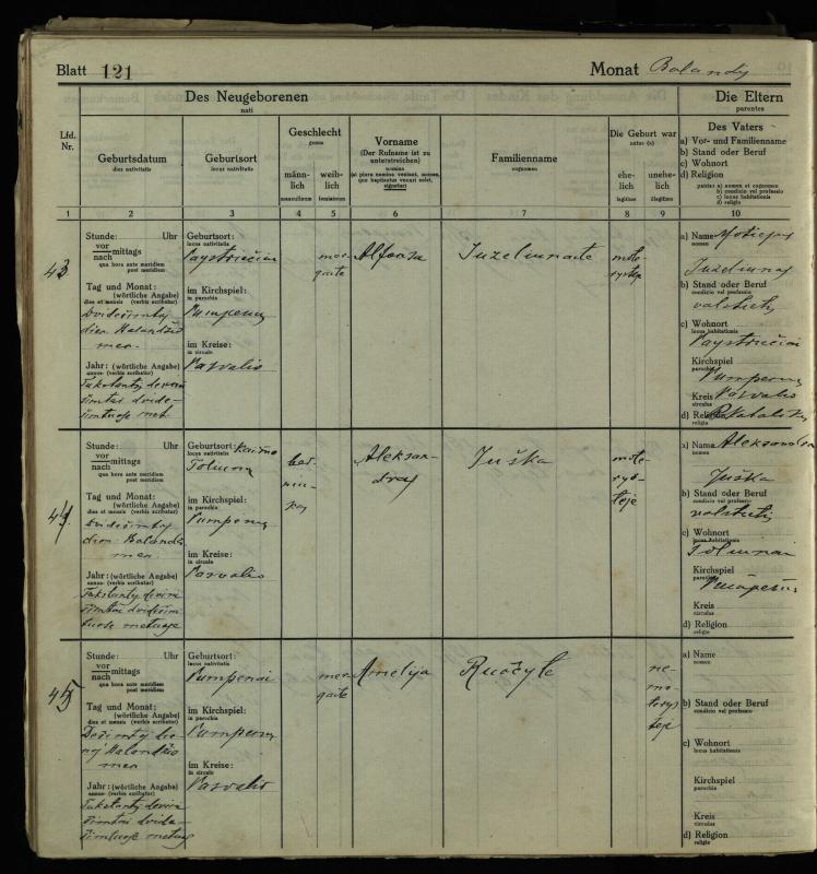 Pumpėnų Romos katalikų parapijos bažnyčios 1916–1921 metų krikšto metrikų knyga