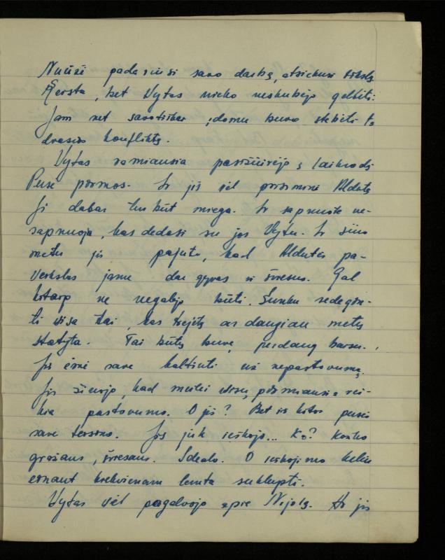 Žurnalisto, literato, vertėjo Kazimiero Pūro kūrybos I sąsiuvinis. Apsakymas (autobiografinė impresija), 1950 m.