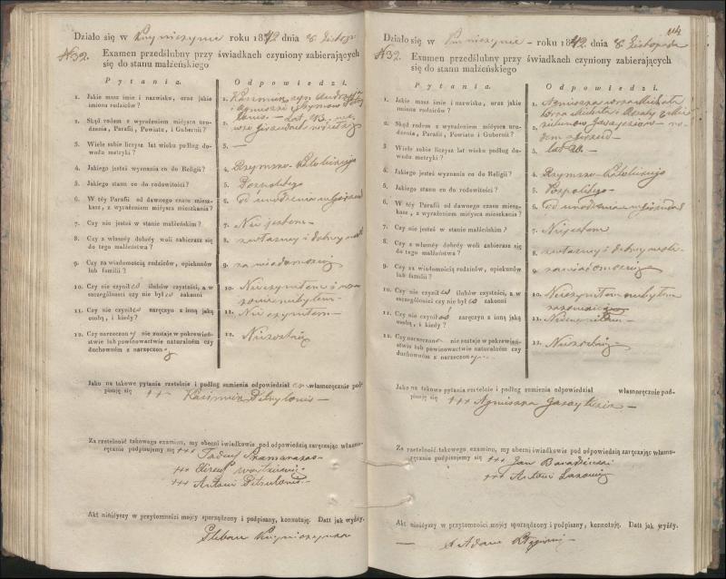 Krinčino Romos katalikų parapijos bažnyčios 1840–1844 metų priešjungtuvinės apklausos knyga