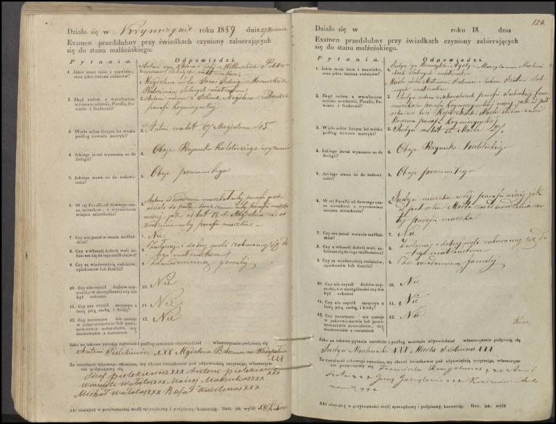 Krinčino Romos katalikų parapijos bažnyčios 1853–1862 metų priešjungtuvinės apklausos knyga