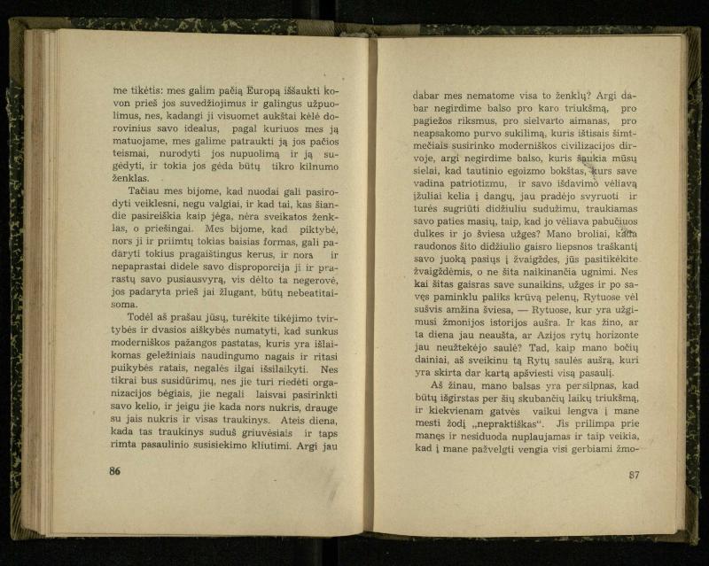 Nacionalizmas: nacionalizmas Vakaruose; Nacionalizmas Japonijoj; Nacionalizmas Indijoj / Rabindranath Tagore. – Kaunas: [s.n.], 1937. – 122, [2] p.