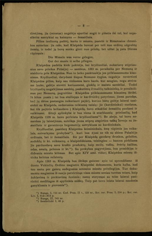 Klaipėdos miesto istorijos bruožai: (1252–1466) / Paulius Šležas. – [Kaunas]: [s.n.], 1933. – 15 p.