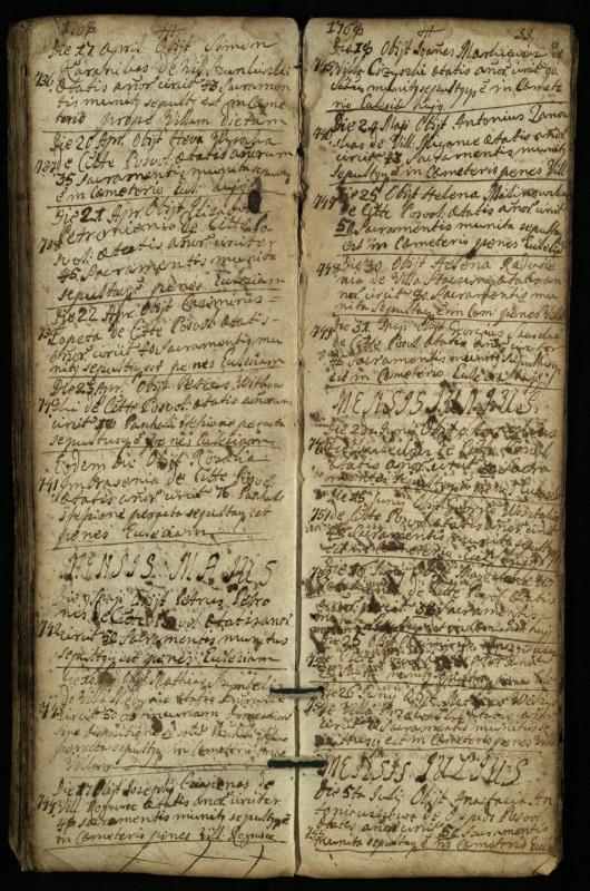 Pasvalio Romos katalikų parapijos bažnyčios 1744–1776 metų mirties metrikų knyga
