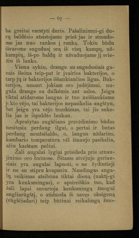 Kaip užsilaikyti pavasarį, vasarą, rudenį ir žiemą / [Otto Gotthilf Traenhart]; pagal d-rą med. L. Volbergą sutaisė d-ras A. Vileišis. – [Vilnius]: [„Vilniaus žinių“ red.], 1906 (Vilnius: „Vilniaus žinių“ sp.). – 91, [1] p.