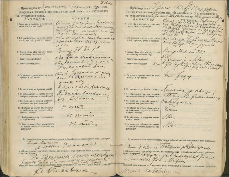 Krinčino Romos katalikų parapijos bažnyčios 1900–1911 metų priešjungtuvinės apklausos knyga