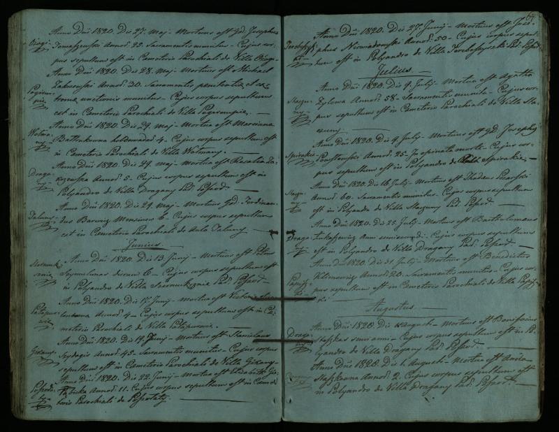 Pušaloto Romos katalikų parapijos bažnyčios 1810–1827 metų mirties metrikų knyga