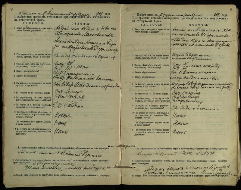 Pušaloto Romos katalikų parapijos bažnyčios 1904–1917 metų priešjungtuvinės apklausos knyga