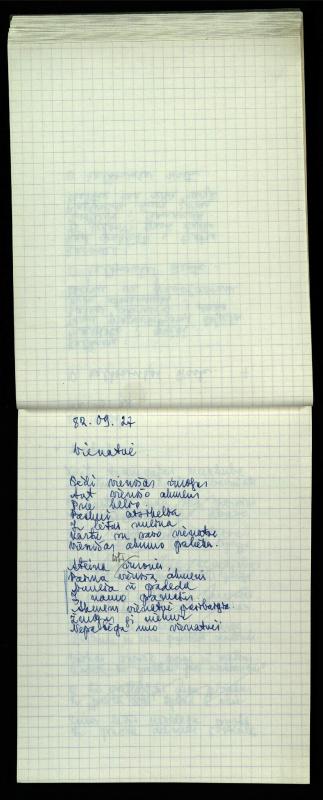 Poeto Jono Vytauto Nistelio eilėraščių sąsiuvinis