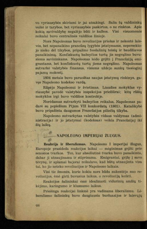 Naujųjų amžių istorija: vadovėlis vidurinėms mokykloms / K. Kliuksinas. – Kaunas: Sakalas, 1936. – 160 p.