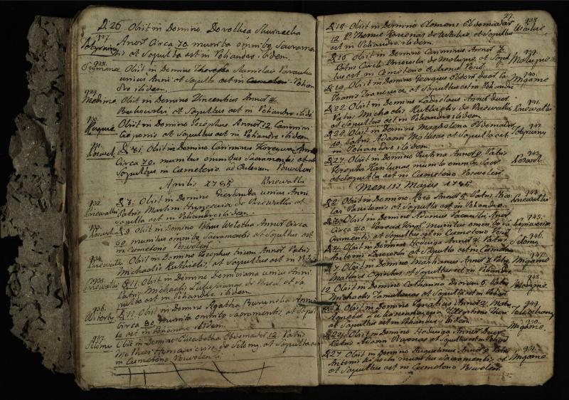 Pasvalio Romos katalikų parapijos bažnyčios 1776–1788 metų mirties metrikų knyga