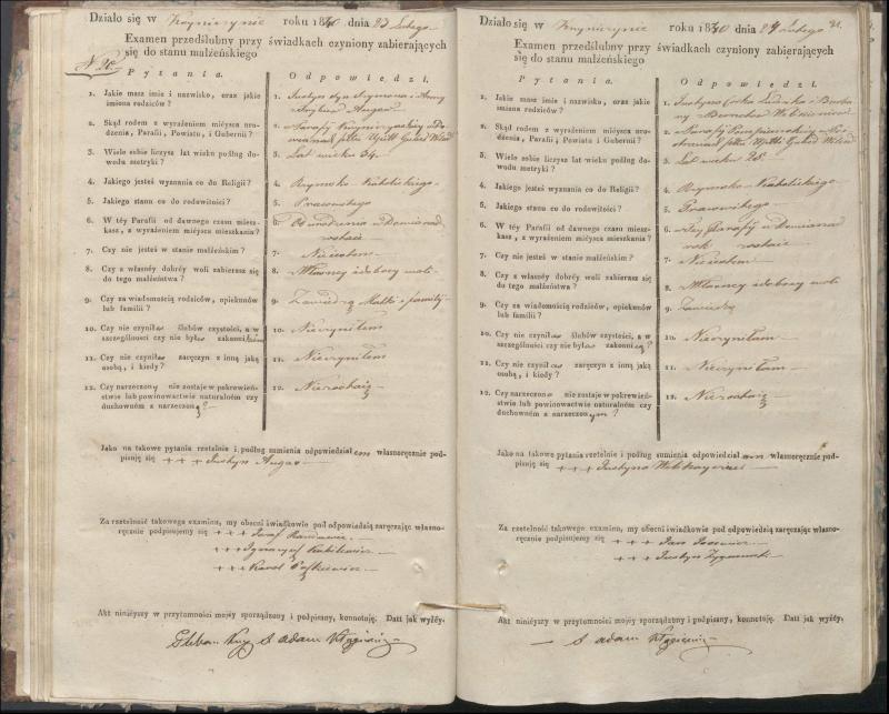 Krinčino Romos katalikų parapijos bažnyčios 1840–1844 metų priešjungtuvinės apklausos knyga
