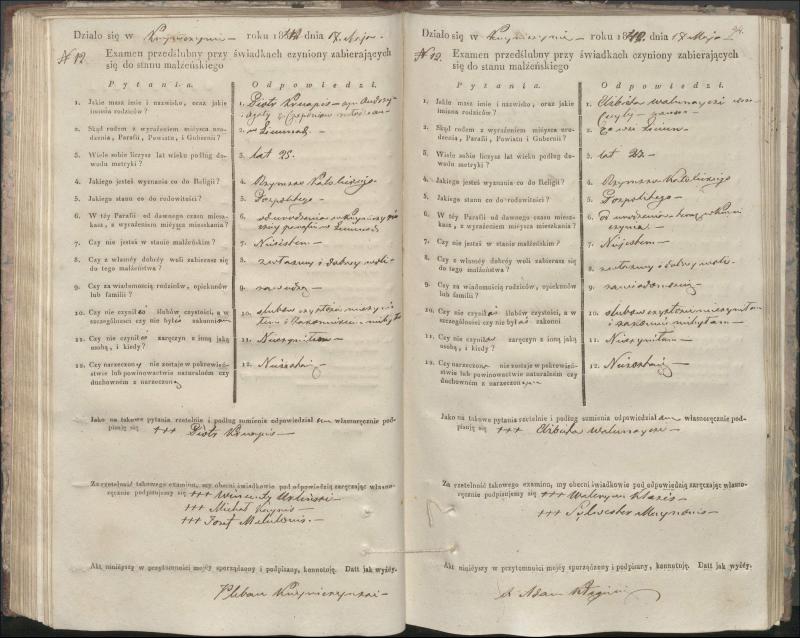 Krinčino Romos katalikų parapijos bažnyčios 1840–1844 metų priešjungtuvinės apklausos knyga