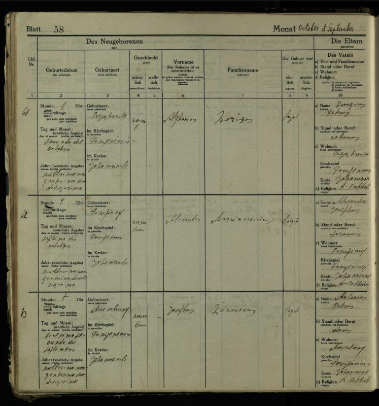 Pumpėnų Romos katalikų parapijos bažnyčios 1916–1921 metų krikšto metrikų knyga