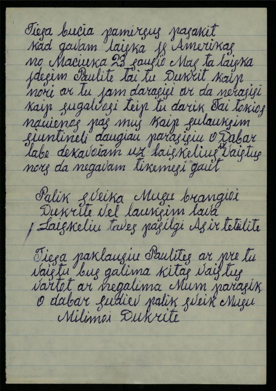 Tėvų laiškas Paulei Mikelinskaitei. Sausio 27 d.