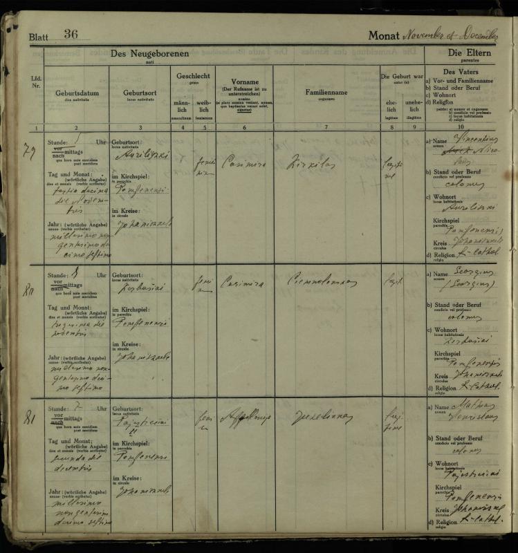 Pumpėnų Romos katalikų parapijos bažnyčios 1916–1921 metų krikšto metrikų knyga
