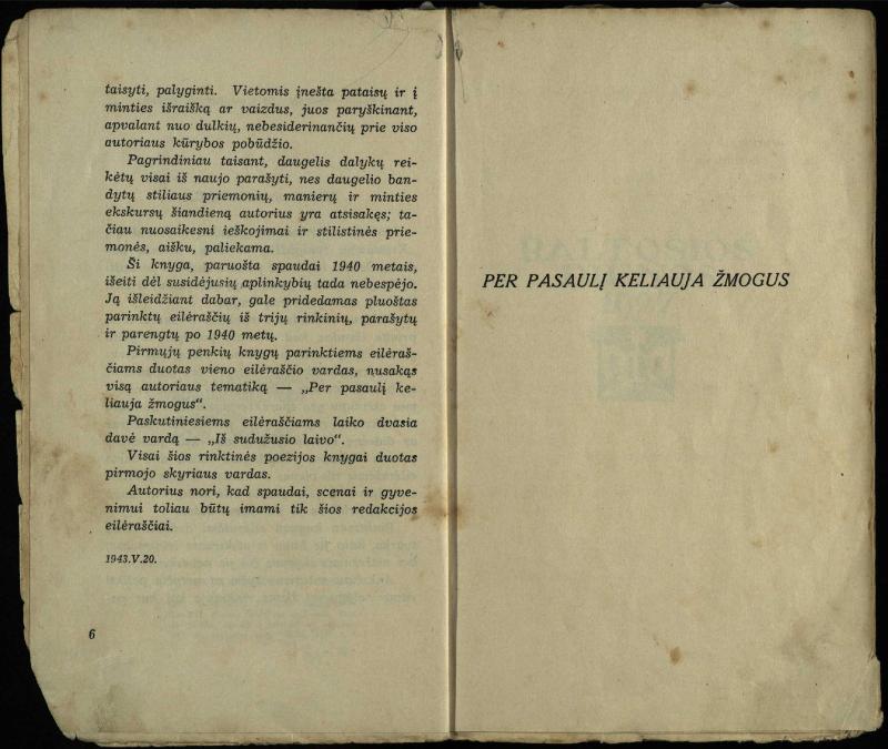 Per pasaulį keliauja žmogus : rinktinė poezija
