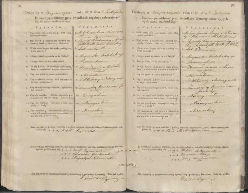 Krinčino Romos katalikų parapijos bažnyčios 1837–1839 metų priešjungtuvinės apklausos knyga