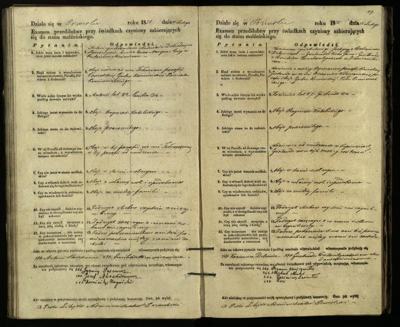 Pasvalio Romos katalikų parapijos bažnyčios 1849–1859 metų priešjungtuvinės apklausos knyga