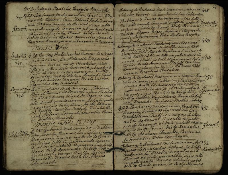 Pasvalio Romos katalikų parapijos bažnyčios 1776–1793 metų jungtuvių metrikų knyga