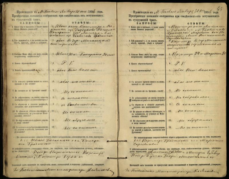 Pasvalio Romos katalikų parapijos bažnyčios 1894–1903 metų priešjungtuvinės apklausos knyga