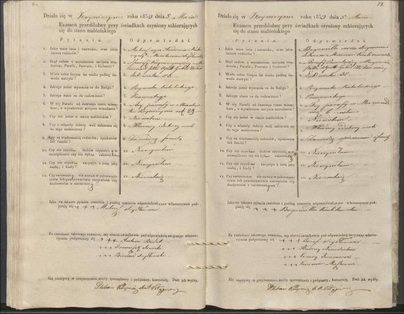 Krinčino Romos katalikų parapijos bažnyčios 1837–1839 metų priešjungtuvinės apklausos knyga