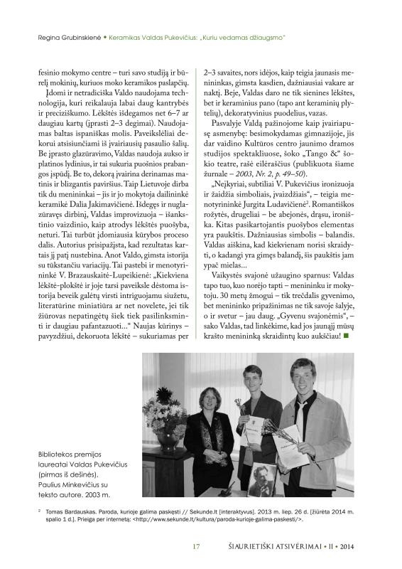 Šiaurietiški atsivėrimai : Pasvalio krašto istorijos ir kultūros žurnalas 2014, nr. 2 (37)