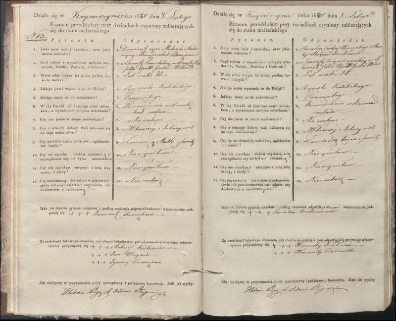 Krinčino Romos katalikų parapijos bažnyčios 1840–1844 metų priešjungtuvinės apklausos knyga