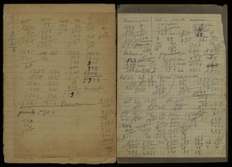 Kazimiero Pūro, VIII klasės mokinio, lietuvių kalbos ir literatūros rašomųjų darbų sąsiuvinis. Pasvalys, 1948 m. vasario 10 d.