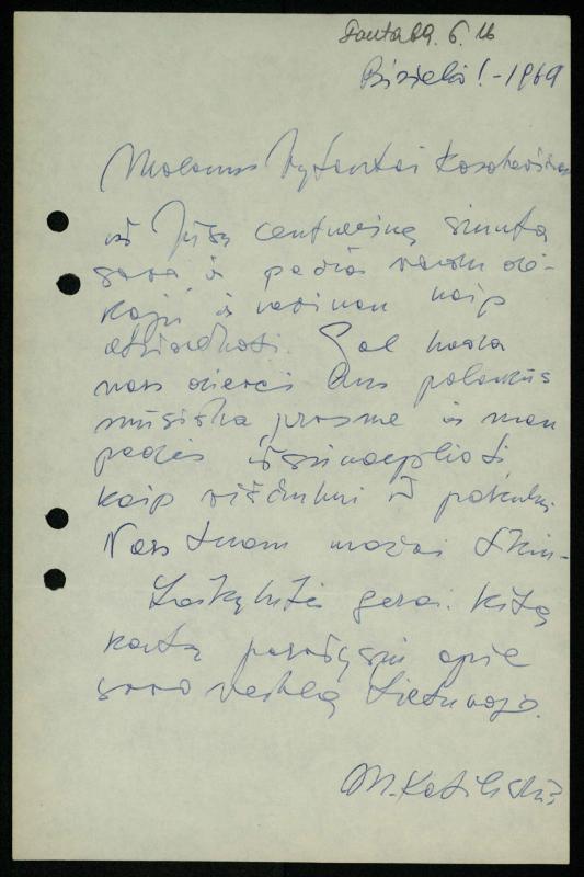 Žurnalisto Vytauto Kazakevičiaus ir rašytojų Mariaus Katiliškio, Zinaidos Nagytės-Katiliškienės korespondencija. 1966–1984 m.
