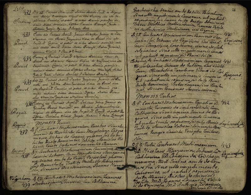 Pasvalio Romos katalikų parapijos bažnyčios 1776–1793 metų jungtuvių metrikų knyga