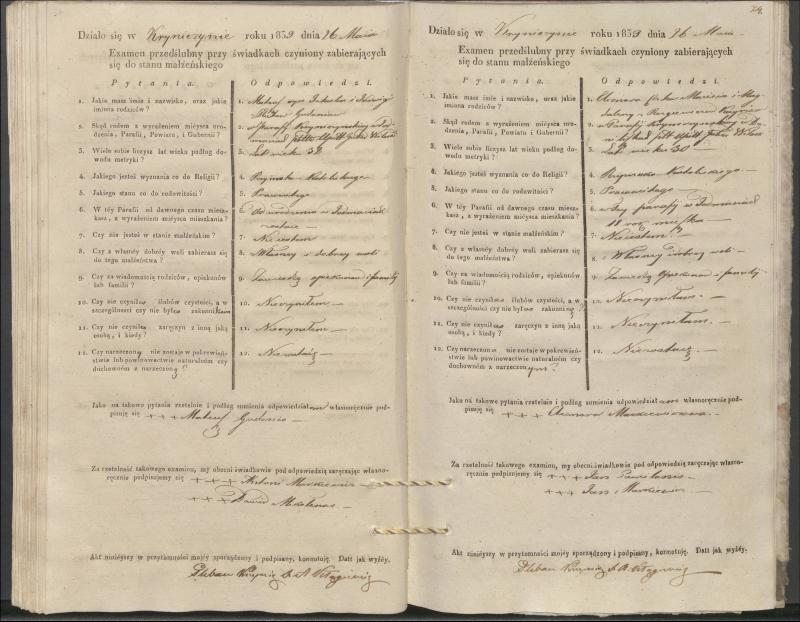 Krinčino Romos katalikų parapijos bažnyčios 1837–1839 metų priešjungtuvinės apklausos knyga