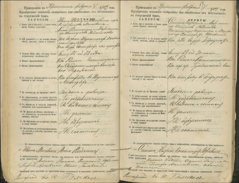 Krinčino Romos katalikų parapijos bažnyčios 1900–1911 metų priešjungtuvinės apklausos knyga