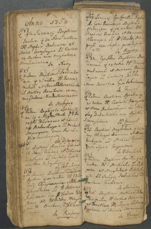 Pasvalio Romos katalikų parapijos bažnyčios 1749–1772 metų krikšto metrikų knyga