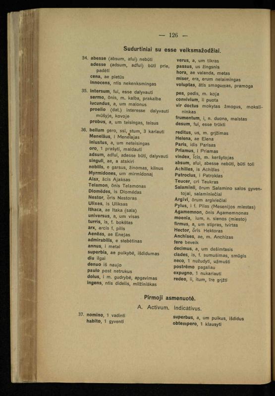 Lotynų kalbos chrestomatija: vidurinėms mokykloms vadovėlis (3-sios ir 4-sios klasės kursas) / K. Kliuksinas. – [Kaunas]: Koper. s-ga „Spaudos fondas“, 1932. – 191 p.