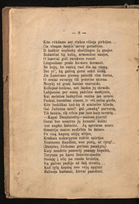 Daujėnai: eilės / A. Žalvarnio. – [S.l.]: [s.n.], 1910 (Kaunas: Saliamono Banaičio sp.). – 10 p.