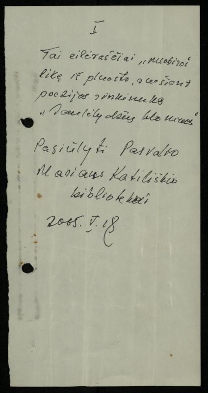 Žurnalisto, literato, vertėjo Kazimiero Pūro eilėraščių aplankas „Eilėraščiai – nuobiros“