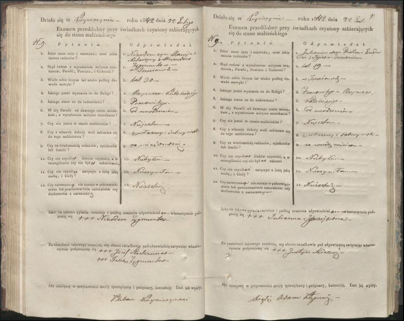Krinčino Romos katalikų parapijos bažnyčios 1840–1844 metų priešjungtuvinės apklausos knyga