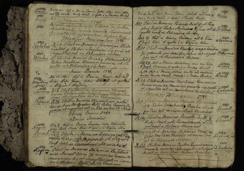 Pasvalio Romos katalikų parapijos bažnyčios 1776–1788 metų mirties metrikų knyga