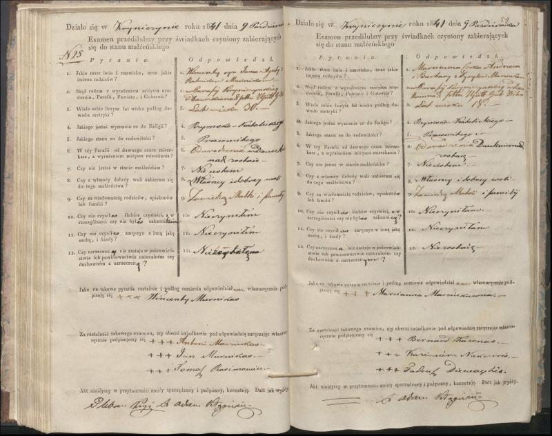 Krinčino Romos katalikų parapijos bažnyčios 1840–1844 metų priešjungtuvinės apklausos knyga