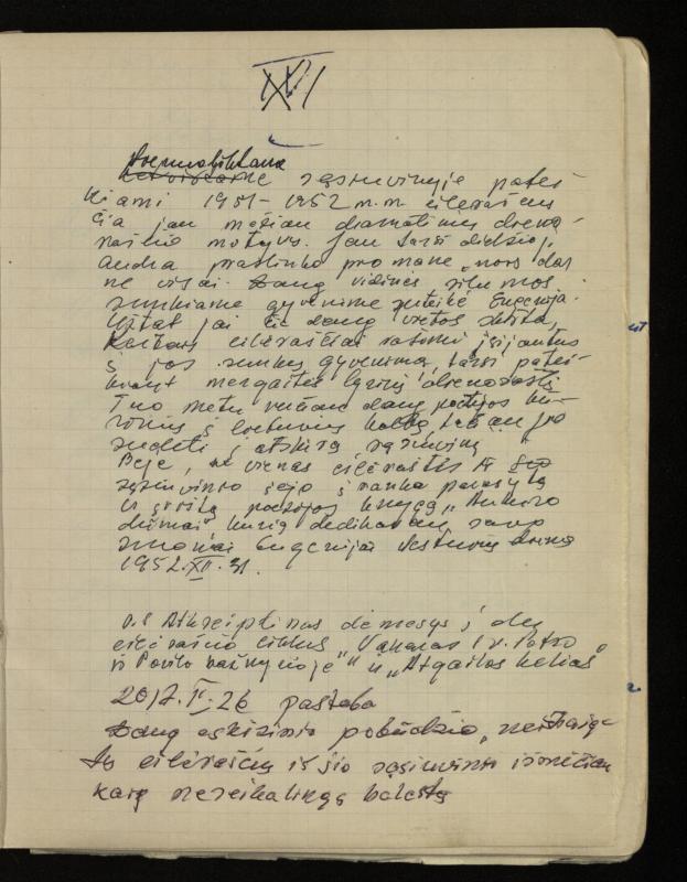 Žurnalisto, literato, vertėjo Kazimiero Pūro kūrybos V sąsiuvinis. Eilėraščiai, 1951–1952 m.