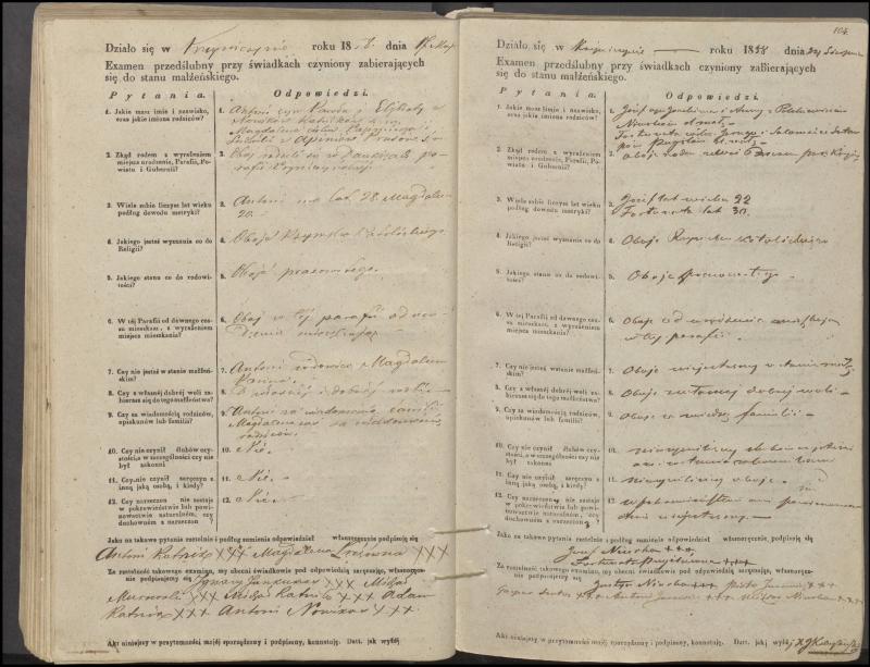 Krinčino Romos katalikų parapijos bažnyčios 1853–1862 metų priešjungtuvinės apklausos knyga