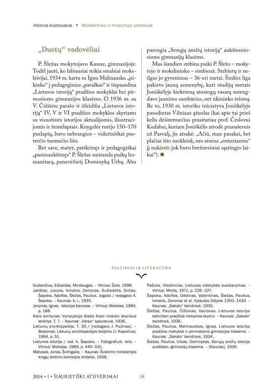 Šiaurietiški atsivėrimai : Pasvalio krašto istorijos ir kultūros žurnalas 2014, nr. 1 (36)