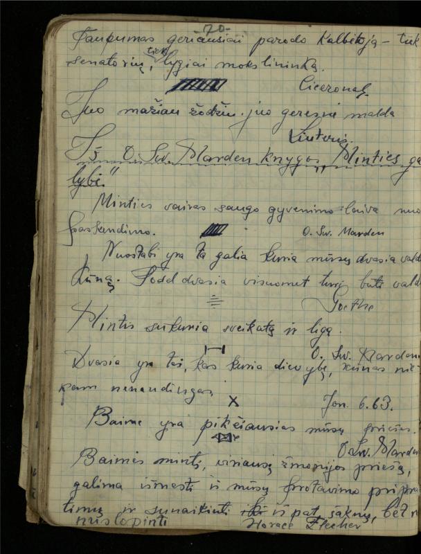 Žurnalisto, literato, vertėjo Kazimiero Pūro sąsiuvinis „Perskaitytų knygų ištraukos, mintys ir mano paties kūryba“